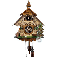 Deer & Bench Battery Chalet Cuckoo Clock 35cm By ENGSTLER image