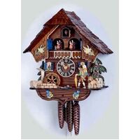 Chalet 1 Day Clock Peddler With Water Wheel And Dog 32cm Cuckoo Clock By HÖNES
