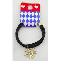 Bavarian - Bracelet Black Rope Edelweiss