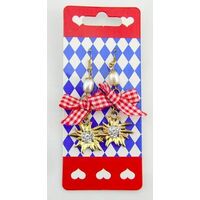 Bavarian - Earring Edelweiss Pearl Drop