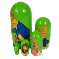 Peter Rabbit Russian Dolls- Green 11cm (Set Of 5) image
