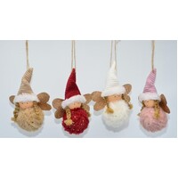 Angel In Fluffy Dress Christmas Tree Decoration 11cm