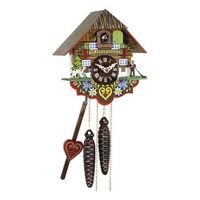 CHALET BATTERY ALP HORN 19CM CUCKOO CLOCK BY ENGSTLER GIFT BOXED