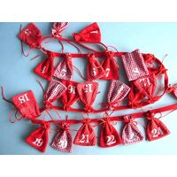 Advent Calendar String Red Bag