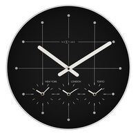 Modern Clock - Nextime World Time 43cm Black
