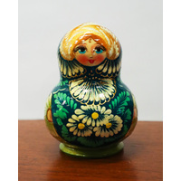 Floral Russian Dolls- Green & Gold 11cm (Set Of 10)