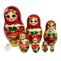 Kirov Russian Dolls- Red Scarf & Yellow Dress 15cm (Set Of 7) image