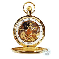 49mm Gold Unisex Mechanical Skeleton Swiss Pocket Watch By CLASSIQUE (Roman) image