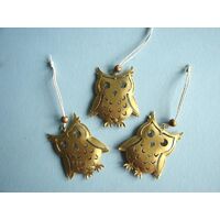 Owl Gold Metal 6.5cm