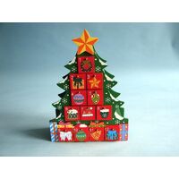 Advent Calendar Wooden Tree Colourful