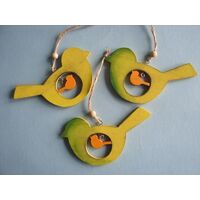 Bird Green/Yellow Wooden