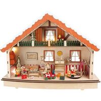 Lantern Christmas House with Music Box LED