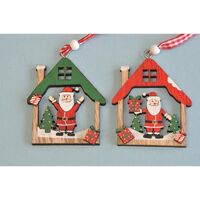 Santa House Natural Wood 6cm