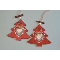 Tree Heart Inside Red Natural Wood 12cm