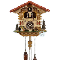 Bears Battery Chalet Cuckoo Clock With Dancers 27cm By TRENKLE image