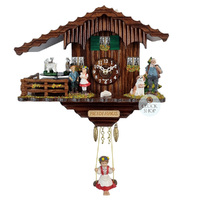 Heidi House Battery Chalet Kuckulino With Moving Goats & Swinging Doll 17cm By TRENKLE image
