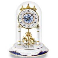 Blue & White Porcelain Anniversary Clock Roman Numerals 23cm