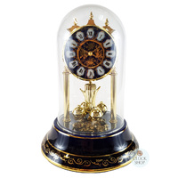 23cm Royal Blue & Gold Porcelain Anniversary Clock With Westminster Chime & Decorative Dial By HALLER image