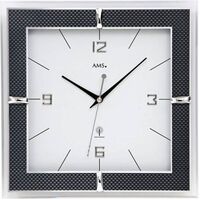29cm Black & White Square Glass Wall Clock By AMS image