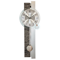 67cm Charcoal & Silver Pendulum Wall Clock With Silver Dial By AMS  image