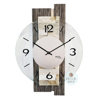 40cm Stone Inlay & Charcoal Wall Clock With Glass Dial By AMS image
