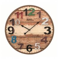 50cm Brown & Multi Coloured Round Wall Clock By AMS image