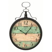 Wrought Iron Fob Style Wood Grain Round - AMS - W9532