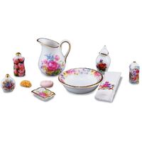 Miniature Bath Set Dresden Rose Design - RP - 1.618/6