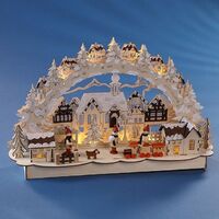 TOWN VILLAGE ARCH WITH TRAIN & LED LIGHTS