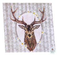 Serviette Deer Head With Edelweiss
