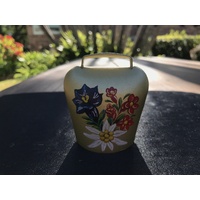 GOLD COW BELL # 5 PAINTED WITH ALPINE FLOWERS