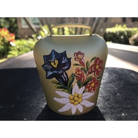 GOLD COW BELL # 6 PAINTED WITH ALPINE FLOWERS