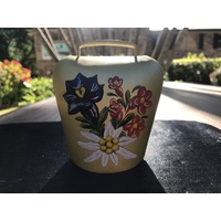 GOLD COW BELL # 7 PAINTED WITH ALPINE FLOWERS