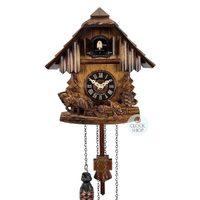 Horse & Logger Battery Chalet Cuckoo Clock 21cm By Engstler image