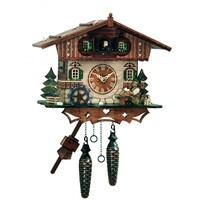 Dog, Beer Drinker & Water Wheel Battery Chalet Cuckoo Clock By ENGSTLER image