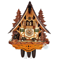 Bears 8 Day Mechanical Chalet Cuckoo Clock 45cm By ENGSTLER image