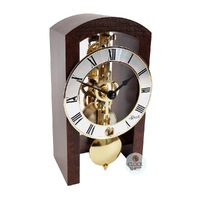 18cm Walnut Mechanical Skeleton Table Clock By HERMLE image