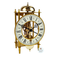24cm Brass Mechanical Skeleton Table Clock With Bell Strike By HERMLE image