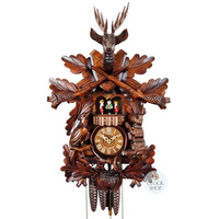 Carved 1 Day Before The Hunt 48cm Cuckoo Clock By SCHNEIDER
