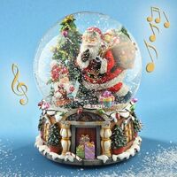 Santa And Child Snow Globe With Music Tune We Wish You A Merry Christmas 20cm