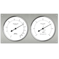 24cm Silver Wine Cellar Hygrothermometer With Hair Hygrometer & Thermometer By FISCHER image
