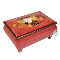 Rose Wooden Musical Jewellery Box With Floral Inlay- Large (Tchaikovsky- Waltz Of The Flowers) image
