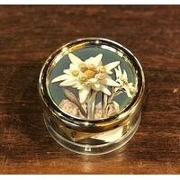 Music Box - WP - Gold Frame Round Edelweiss