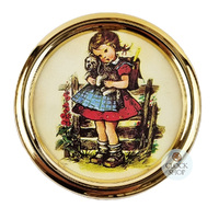 Round Acrylic Music Box With Hummel Girl & Dog (Bing Crosby- True Love) image