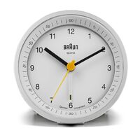WHITE CLASSIC EUROPEAN ALARM CLOCK BY BRAUN