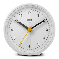 7.5cm White Analogue Alarm Clock By BRAUN image