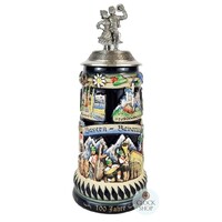 100 Years Of Bavaria Beer Stein With Dancers On Lid 0.75L By KING image