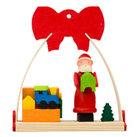 7cm Bow Hanging Decoration Santa & Toys By Graupner