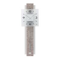 GREY BATTERY WALL CLOCK WITH BROWN SNAKE SKIN PATTERN AND SQUARE DIAL BY AMS