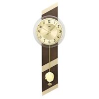 69cm Brown & Gold Pendulum Wall Clock With Round Dial By AMS image